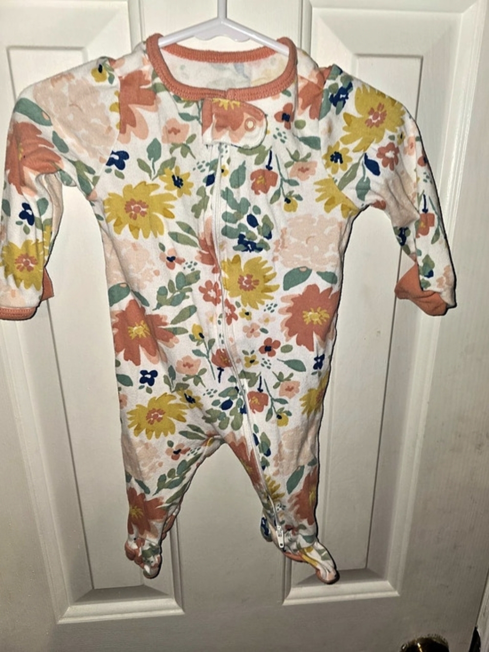 Cloud Island Floral Footie Pajama Baby 0-3M